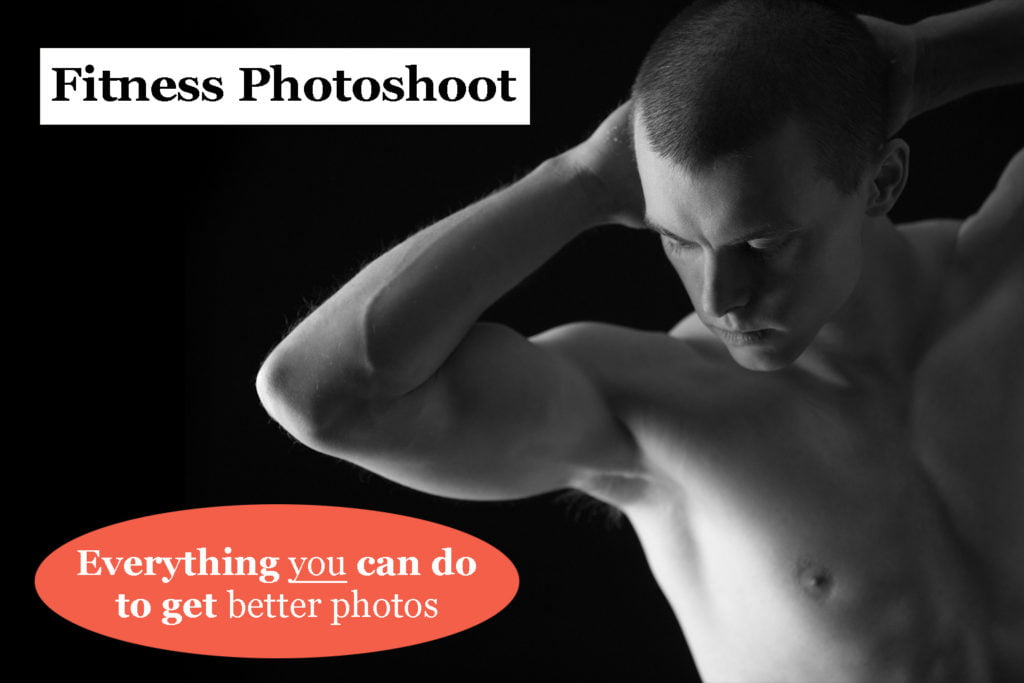 fitness photoshoot of muscular man in black and white